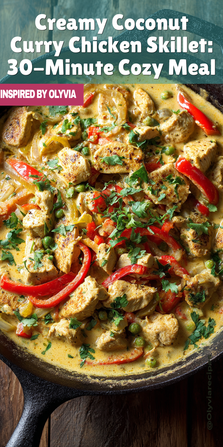 Creamy Coconut Curry Chicken Skillet: 30-Minute Cozy Meal served warm with cozy spices