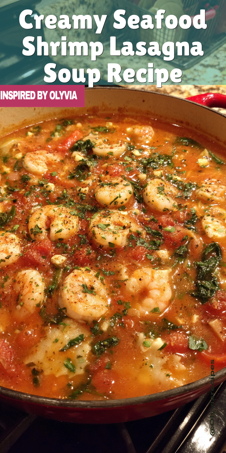 Creamy Seafood Shrimp Lasagna Soup Recipe served warm with cozy spices
