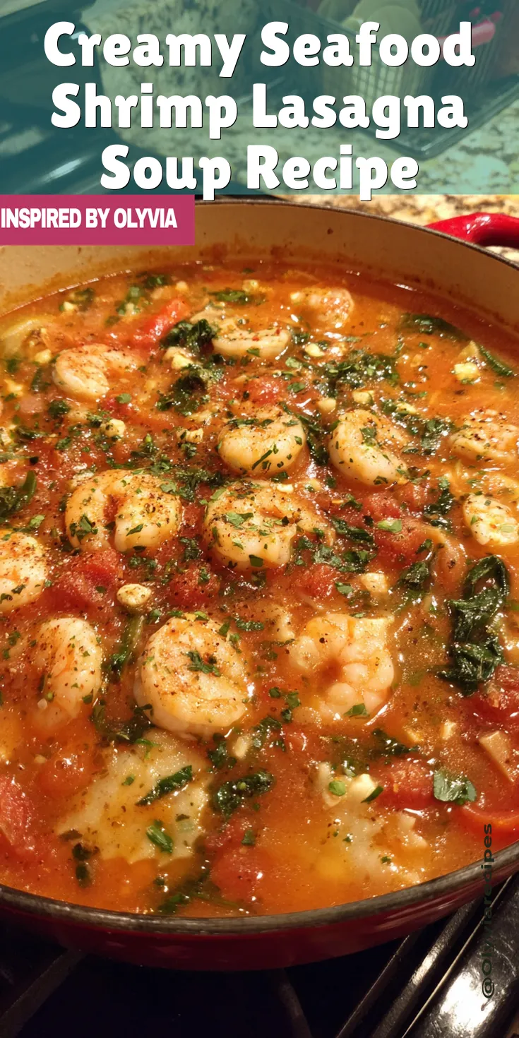 Creamy Seafood Shrimp Lasagna Soup Recipe served warm with cozy spices