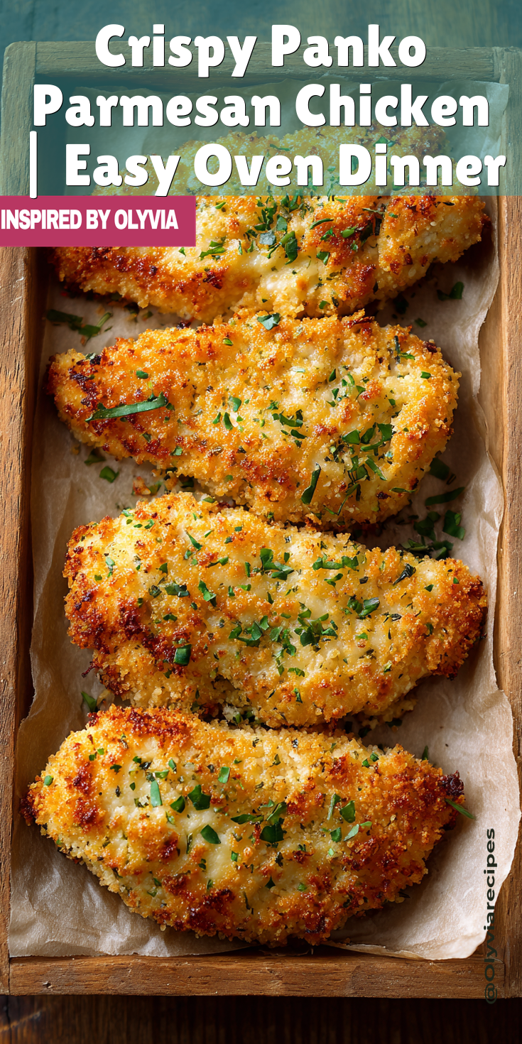 Crispy Panko Parmesan Chicken | Easy Oven Dinner served warm with cozy spices