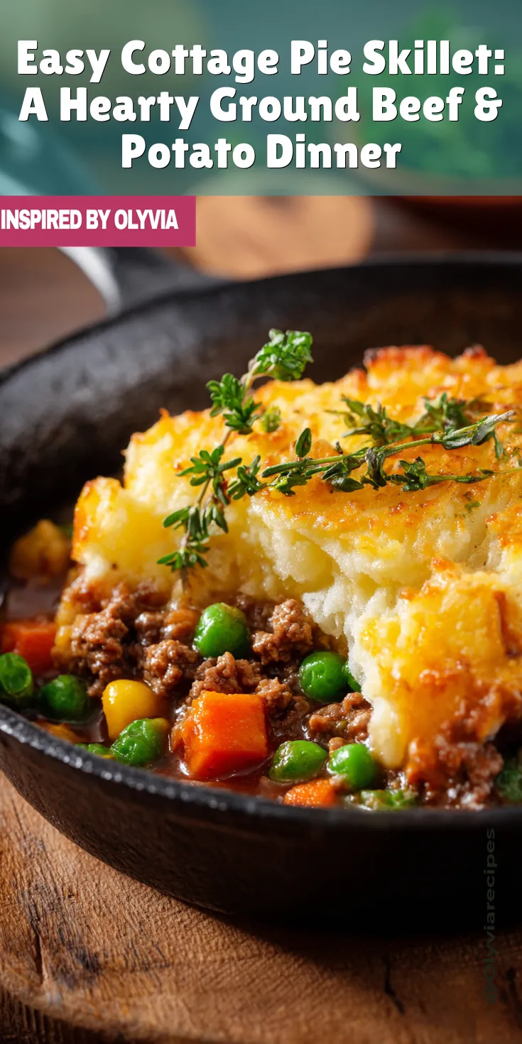 Easy Cottage Pie Skillet: A Hearty Ground Beef & Potato Dinner served warm with cozy spices