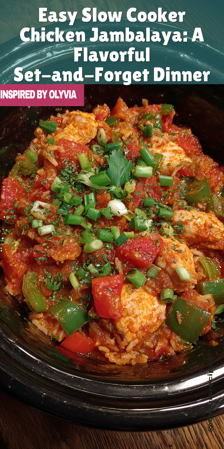 Easy Slow Cooker Chicken Jambalaya: A Flavorful Set-and-Forget Dinner served warm with cozy spices