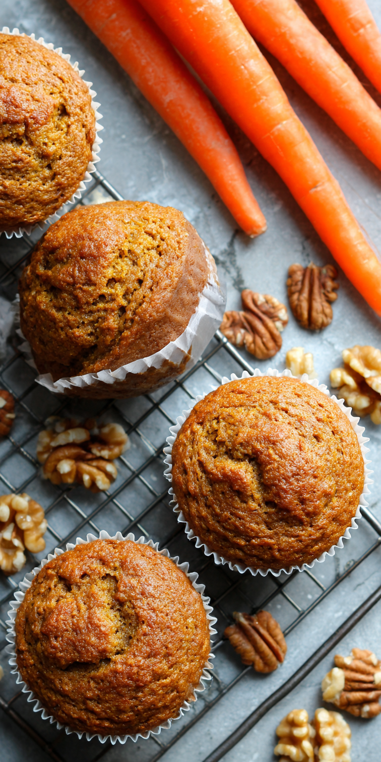 High-Protein Blender Carrot Banana Muffins served warm with cozy spices