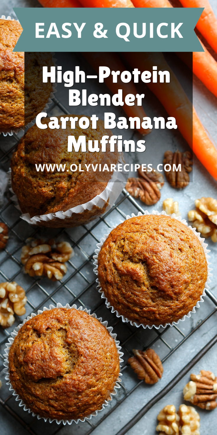High-Protein Blender Carrot Banana Muffins served warm with cozy spices