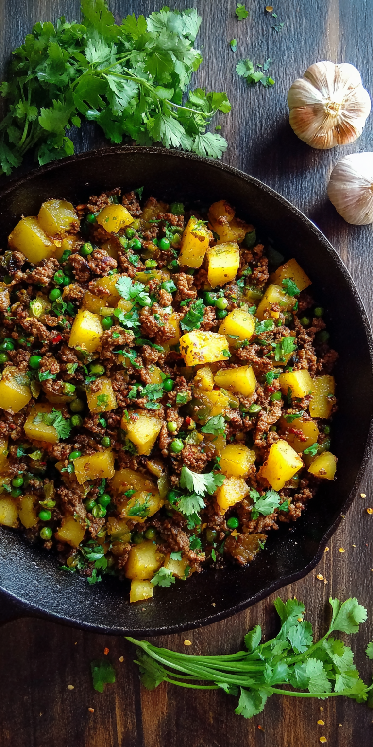 Indian Keema-Style Beef Hash served warm with cozy spices