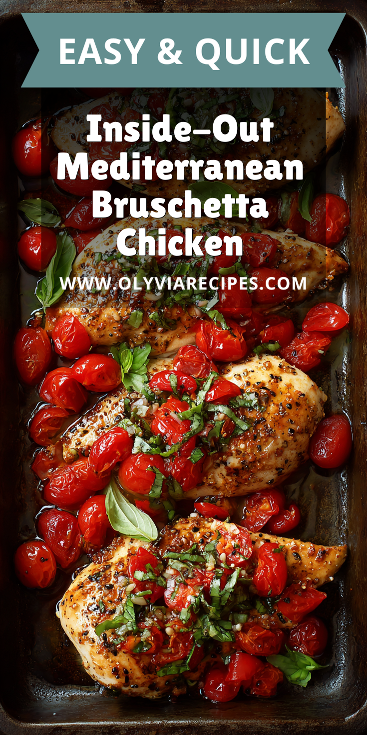 Inside-Out Mediterranean Bruschetta Chicken served warm with cozy spices
