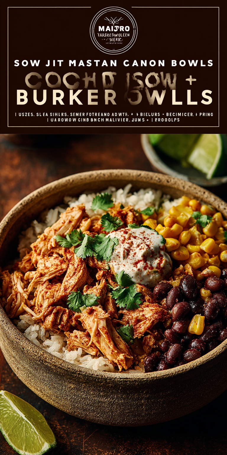 Mason Jar Chicken Burrito Bowls served warm with cozy spices