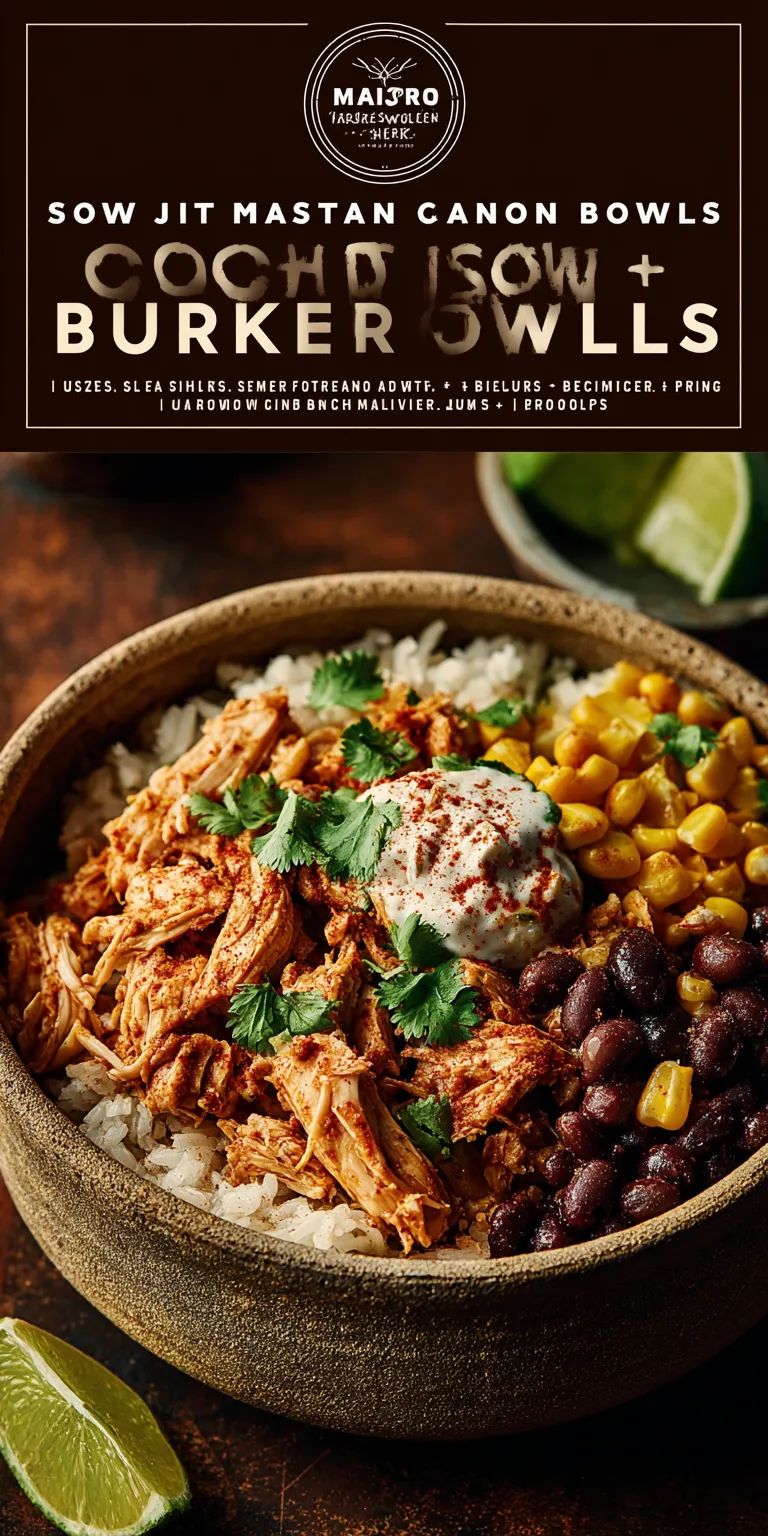 Mason Jar Chicken Burrito Bowls served warm with cozy spices