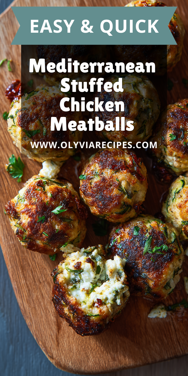Mediterranean Stuffed Chicken Meatballs served warm with cozy spices