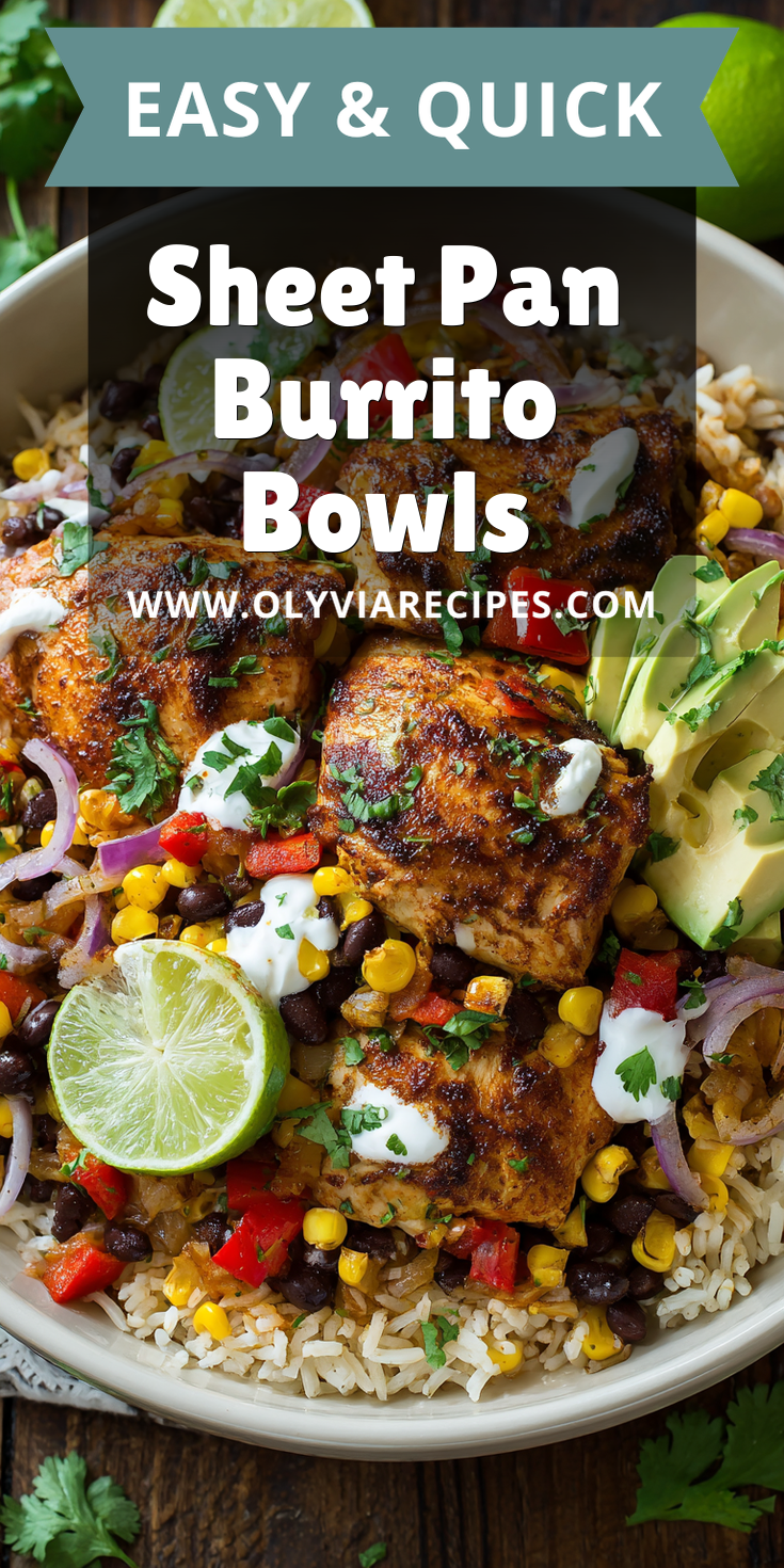 Sheet Pan Burrito Bowls served warm with cozy spices