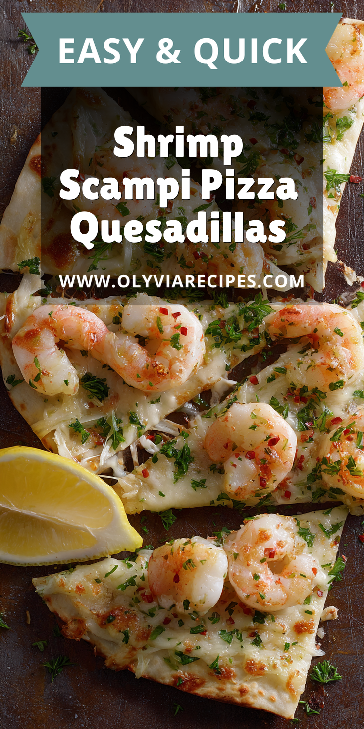 Shrimp Scampi Pizza Quesadillas served warm with cozy spices