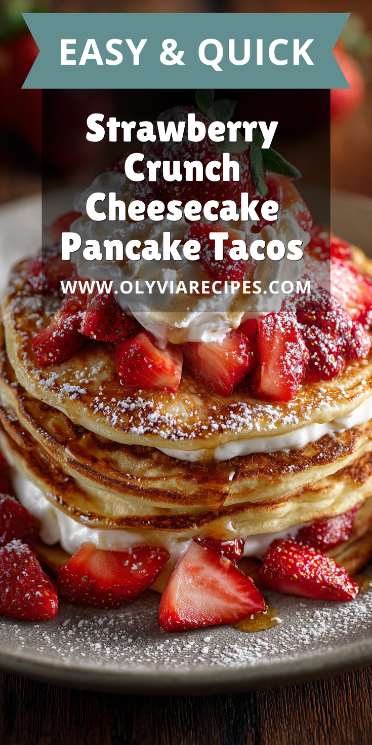 Strawberry Crunch Cheesecake Pancake Tacos served warm with cozy spices