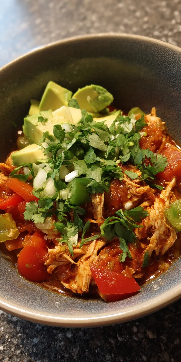 Whole30 Slow Cooker Chicken Burrito Bowls served warm with cozy spices