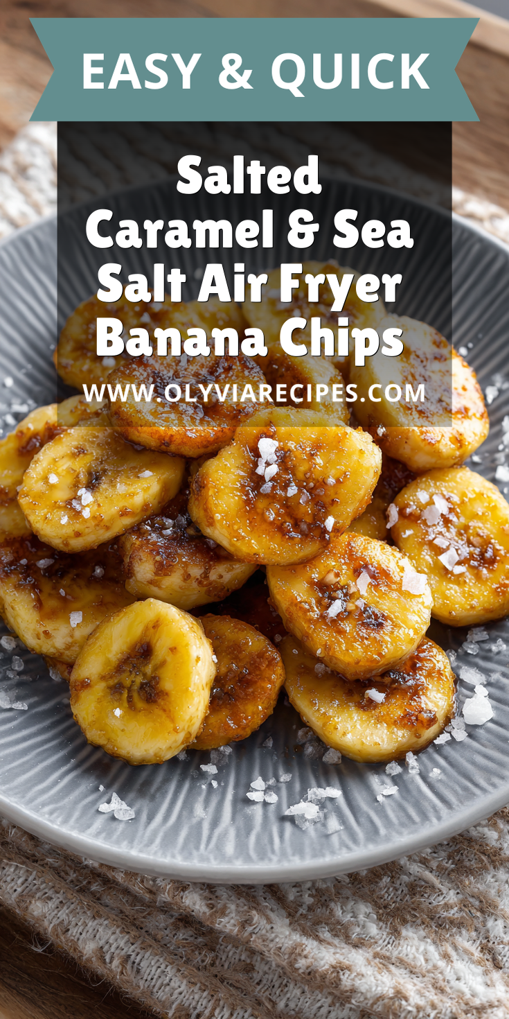 Salted Caramel & Sea Salt Air Fryer Banana Chips served warm with cozy spices