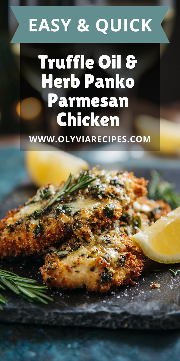 Truffle Oil & Herb Panko Parmesan Chicken served warm with cozy spices