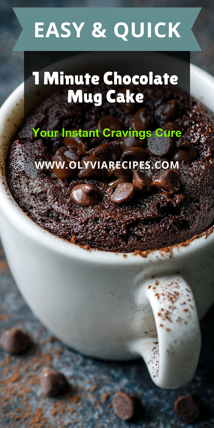 1 Minute Chocolate Mug Cake served on a plate