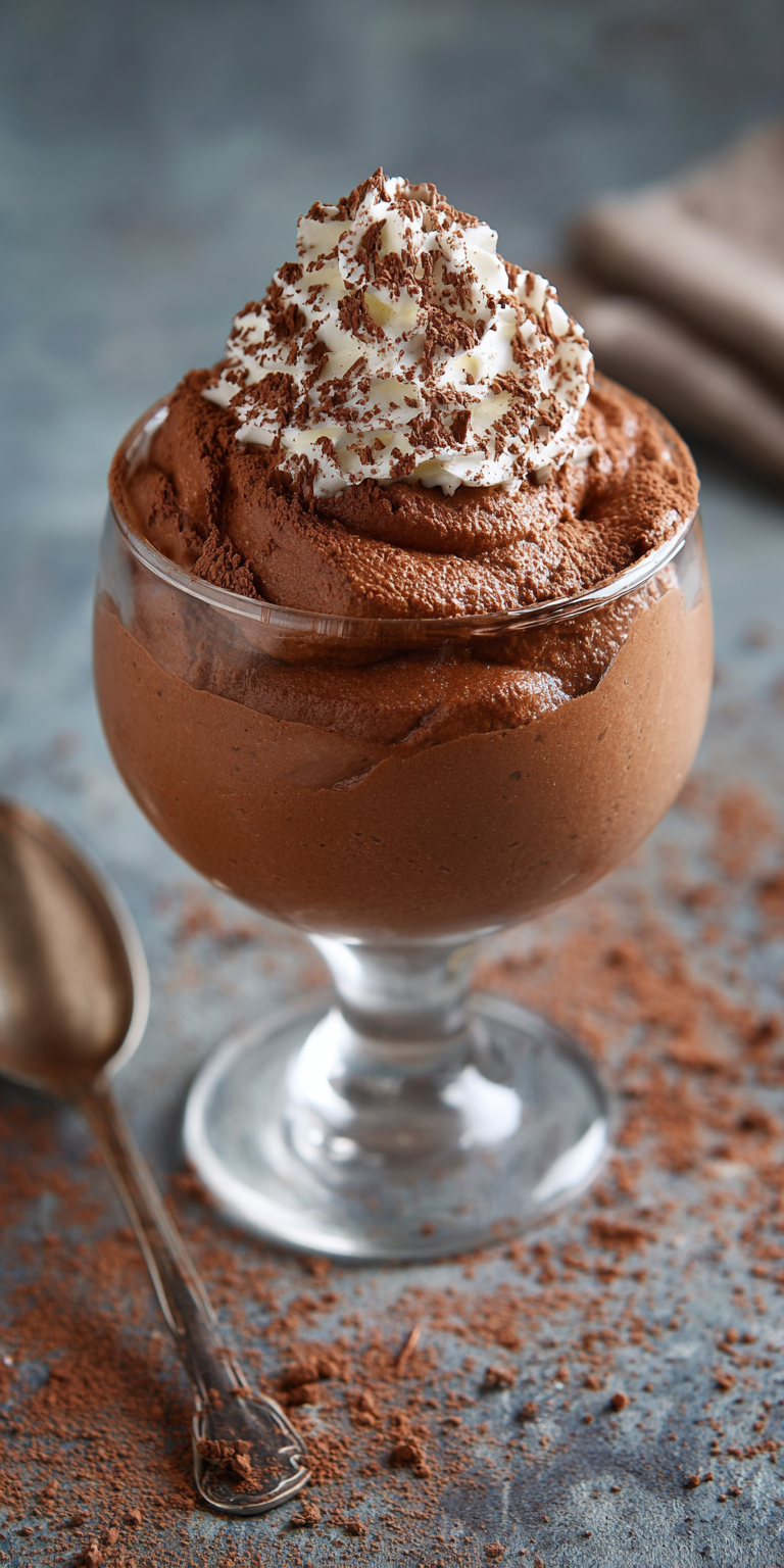 3 Ingredient Keto Chocolate Mousse served warm with cozy spices