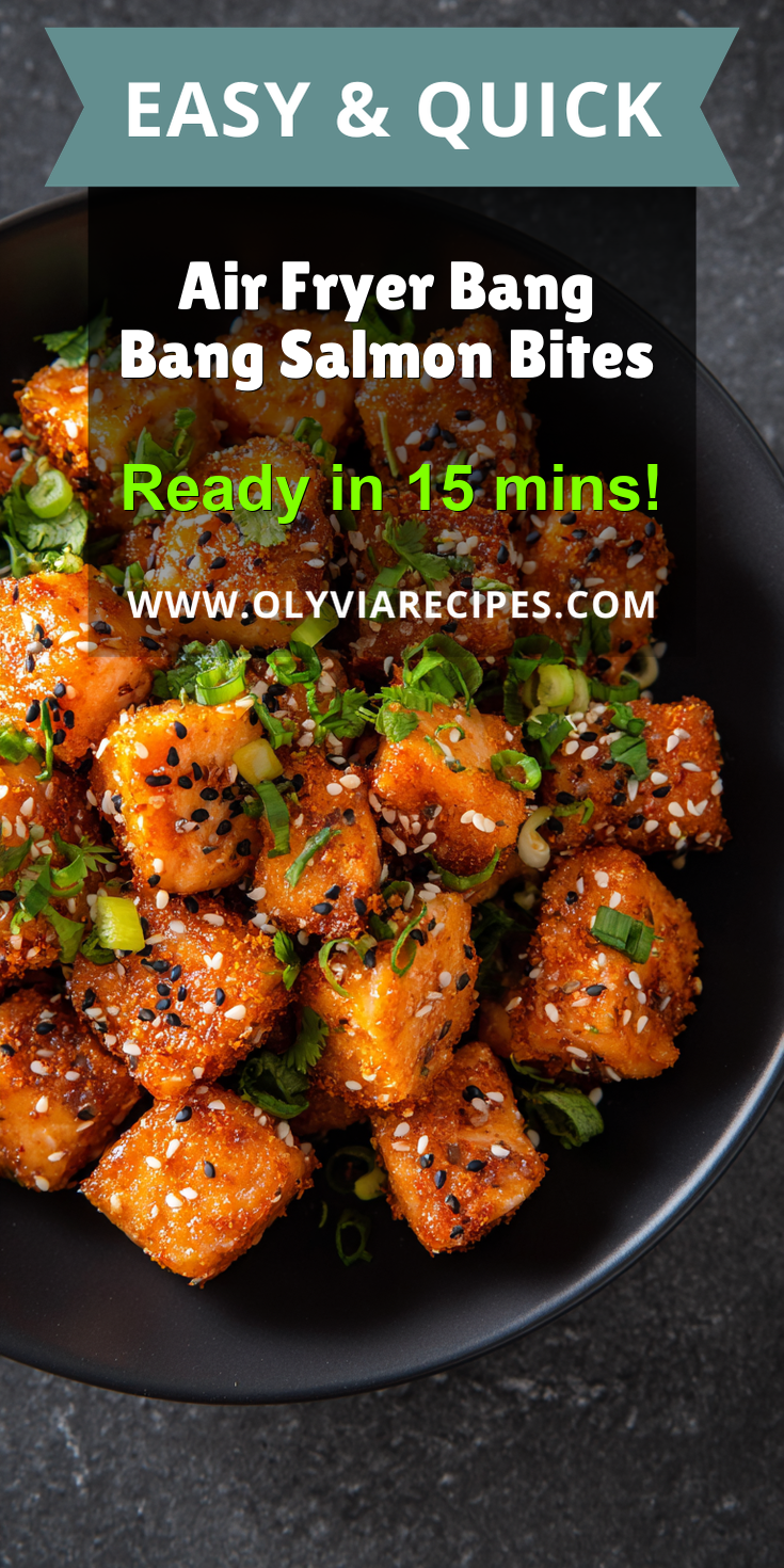 Air Fryer Bang Bang Salmon Bites served warm with cozy spices