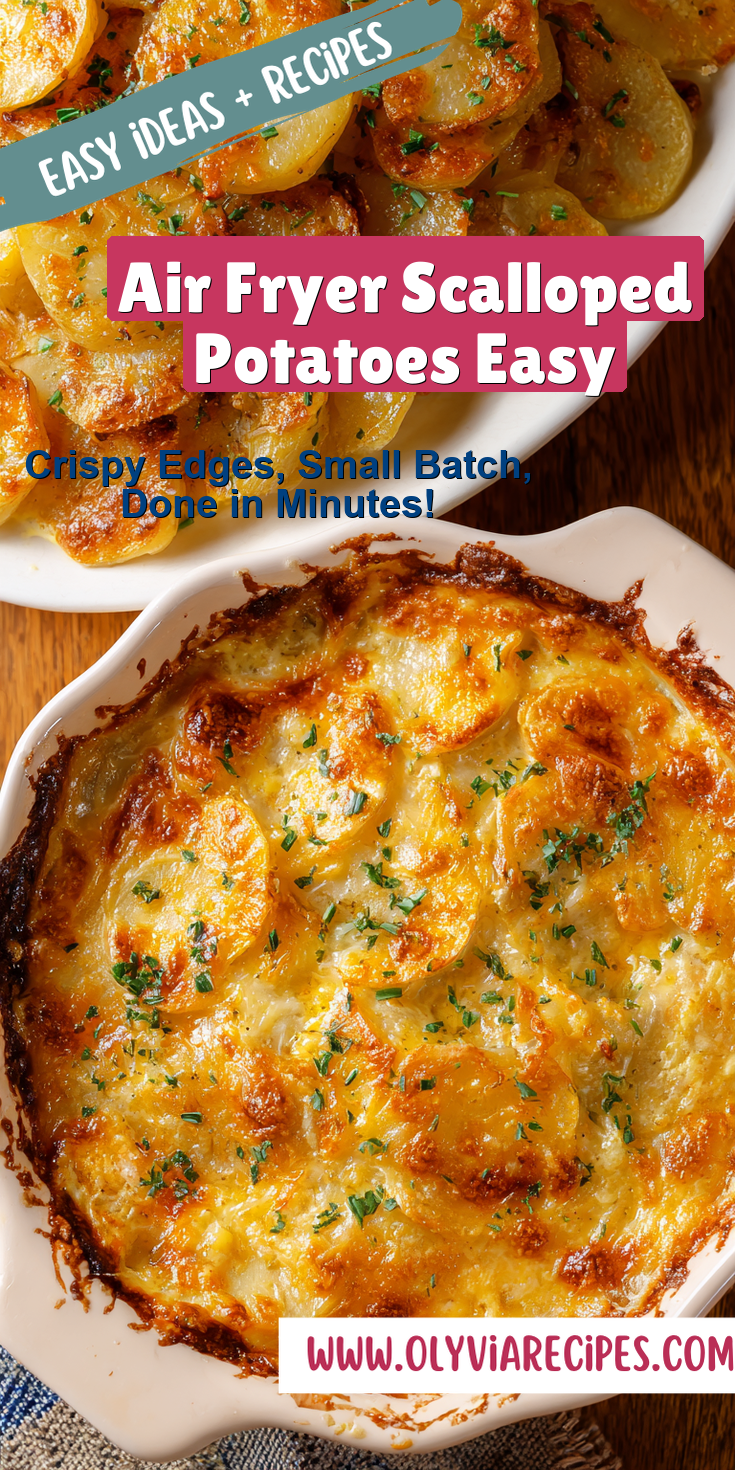 Air Fryer Scalloped Potatoes Easy served warm with cozy spices