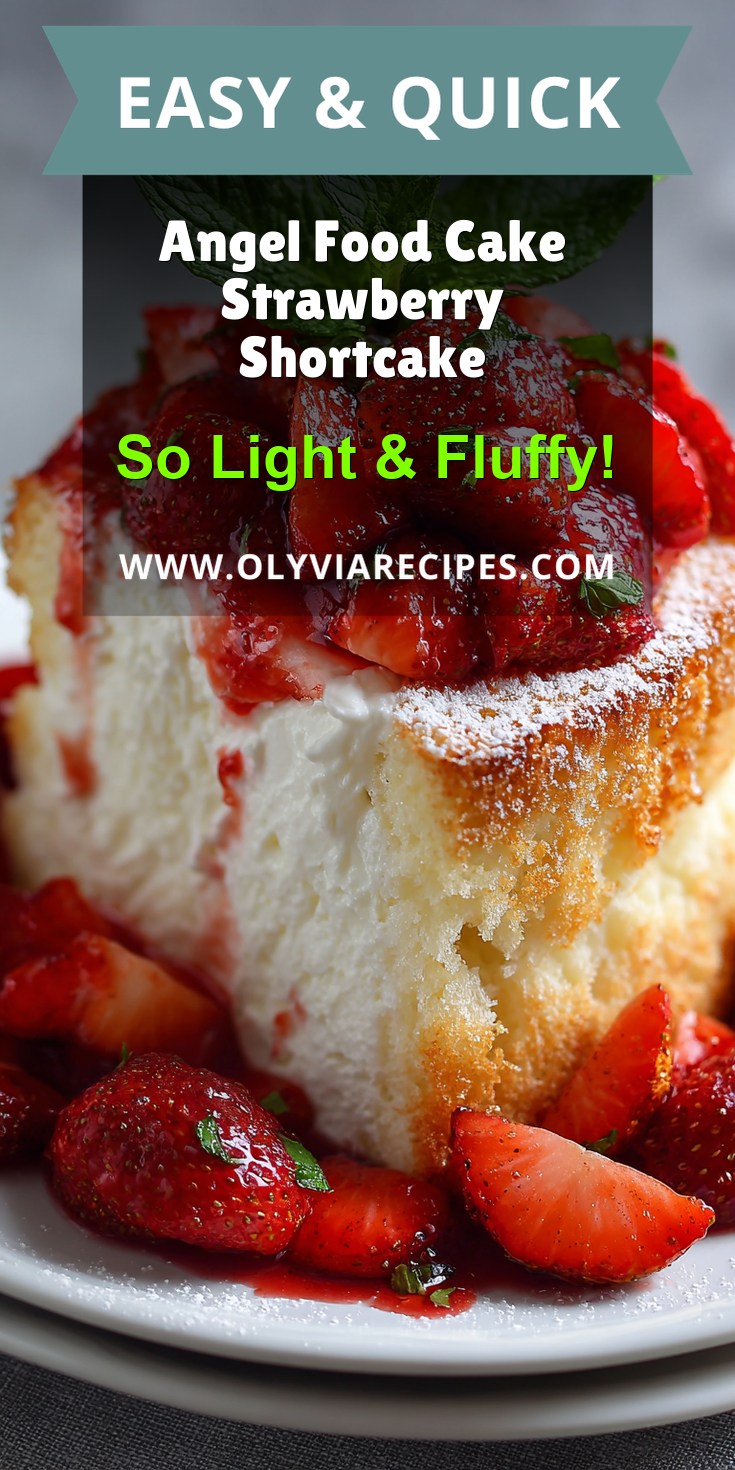 Angel Food Cake Strawberry Shortcake served warm with cozy spices