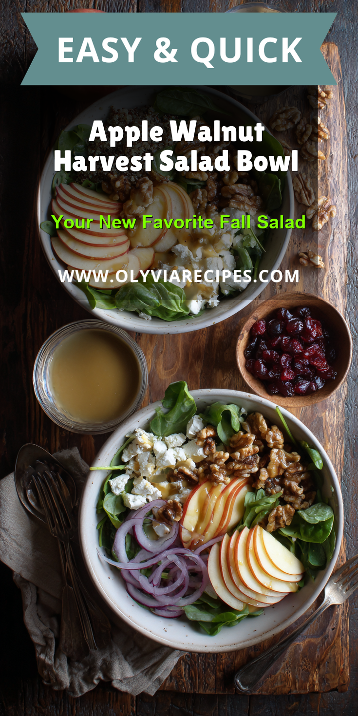 Apple Walnut Harvest Salad Bowl served warm with cozy spices