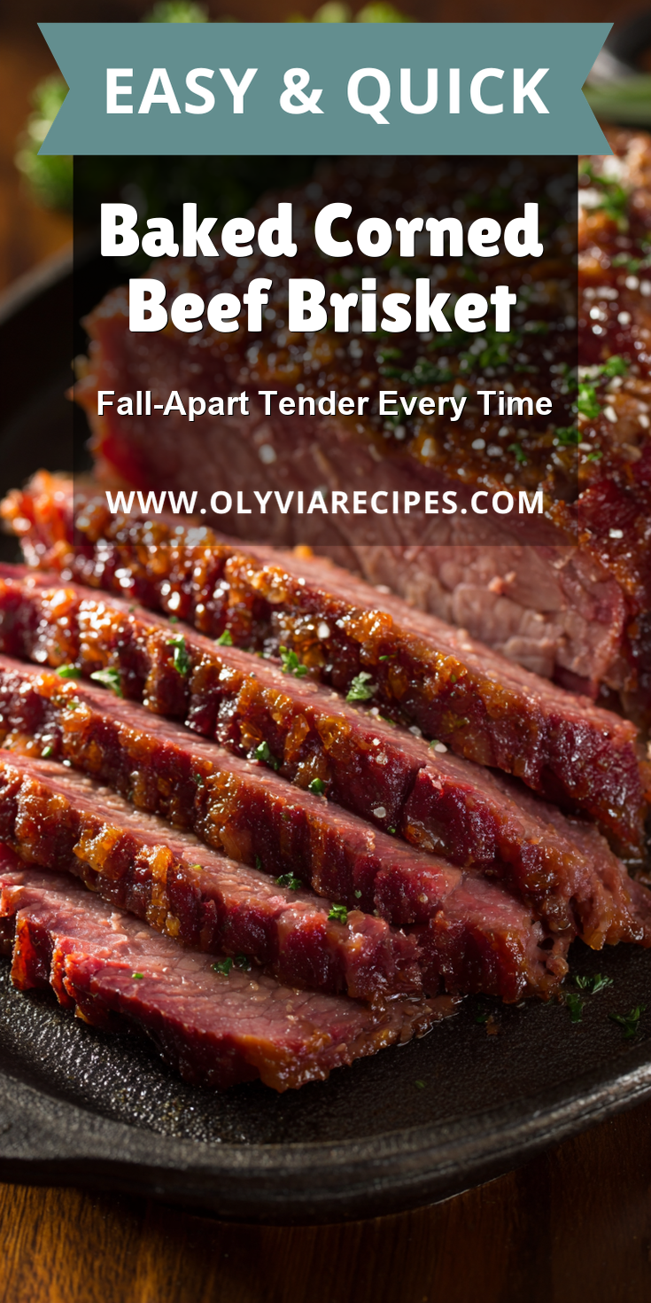Baked Corned Beef Brisket served warm with cozy spices