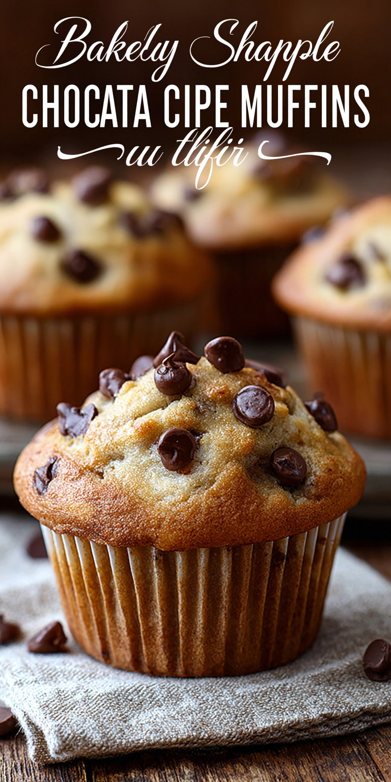 Bakery Style Chocolate Chip Banana Muffins served warm with cozy spices