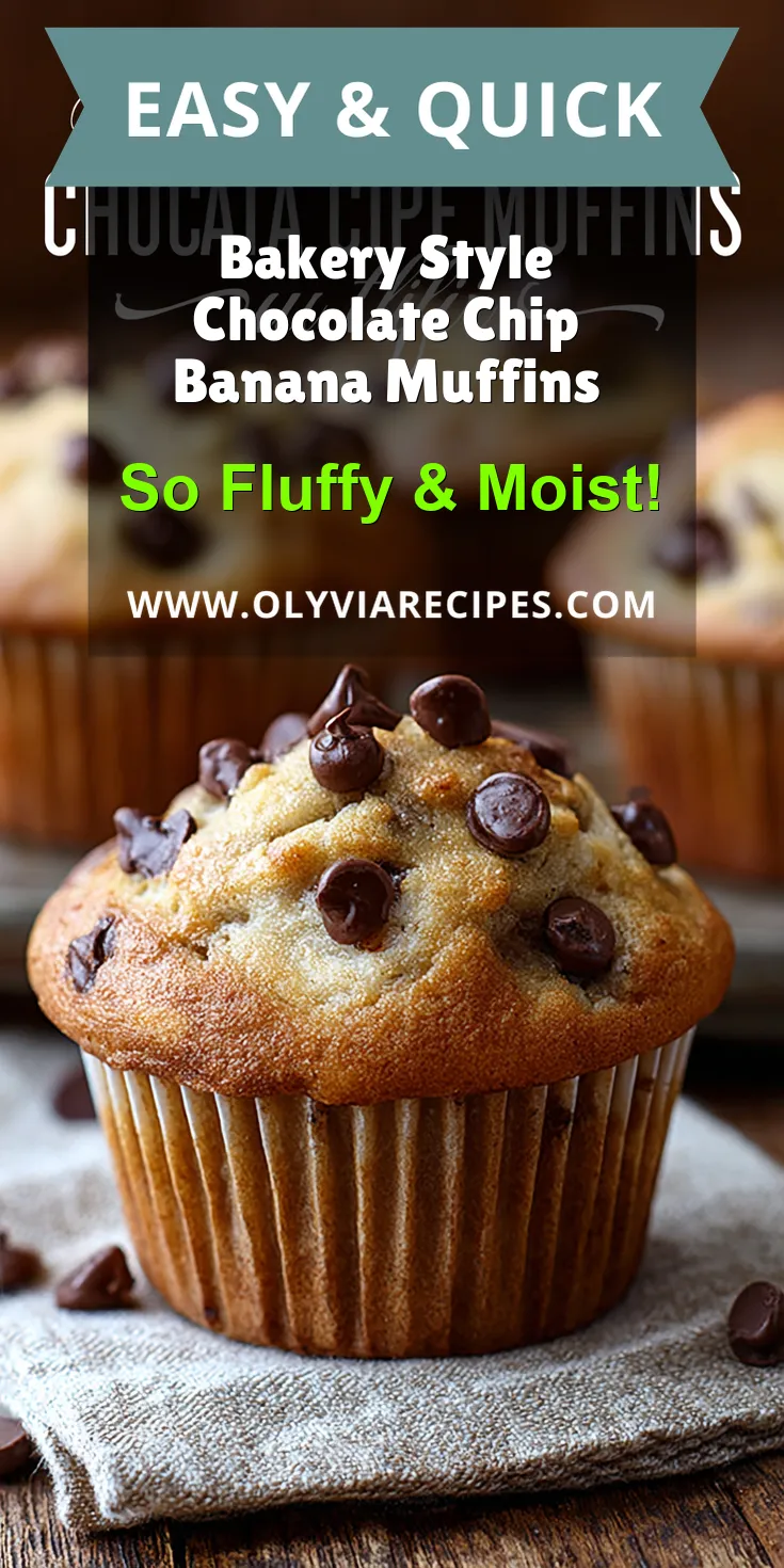 Bakery Style Chocolate Chip Banana Muffins served warm with cozy spices
