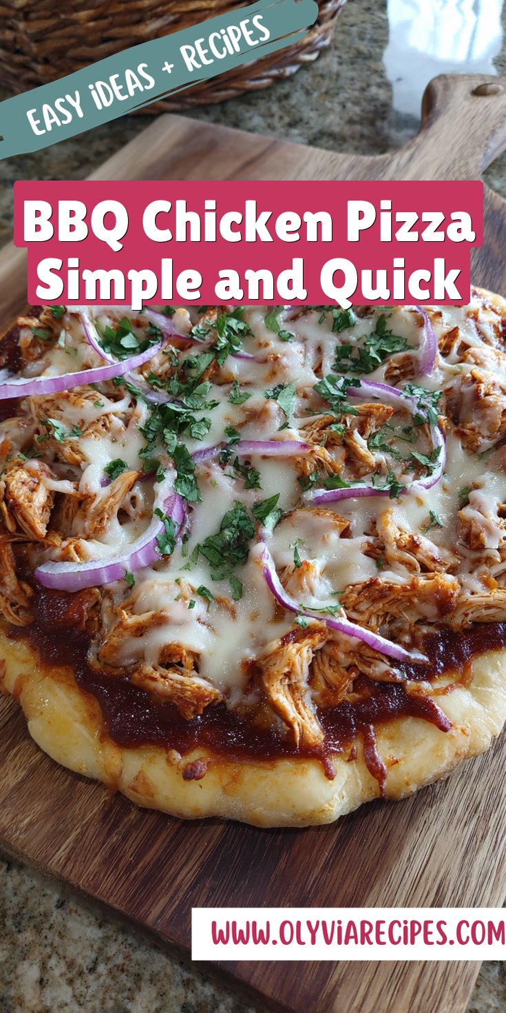 BBQ Chicken Pizza Simple and Quick served warm with cozy spices