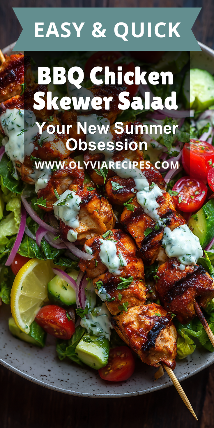 BBQ Chicken Skewer Salad served warm with cozy spices