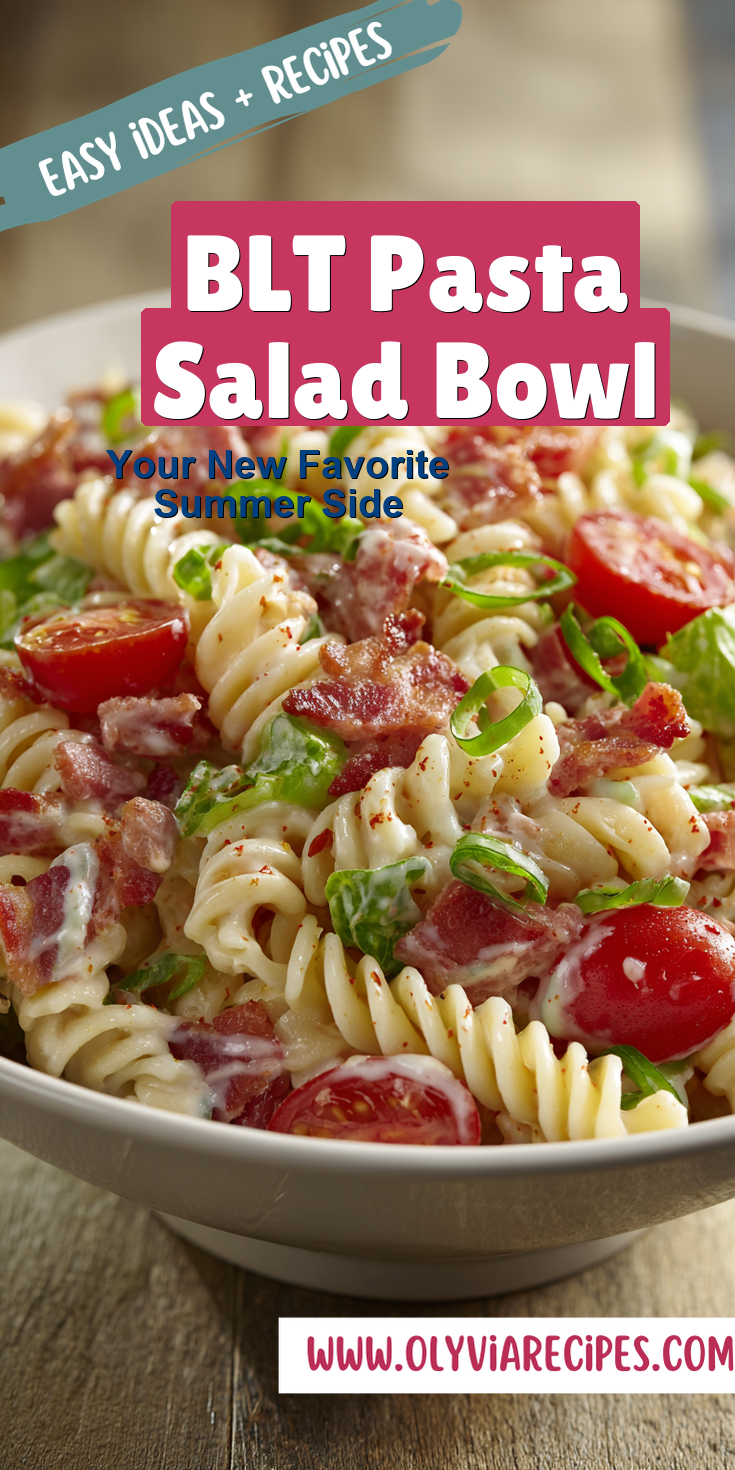 BLT Pasta Salad Bowl served warm with cozy spices