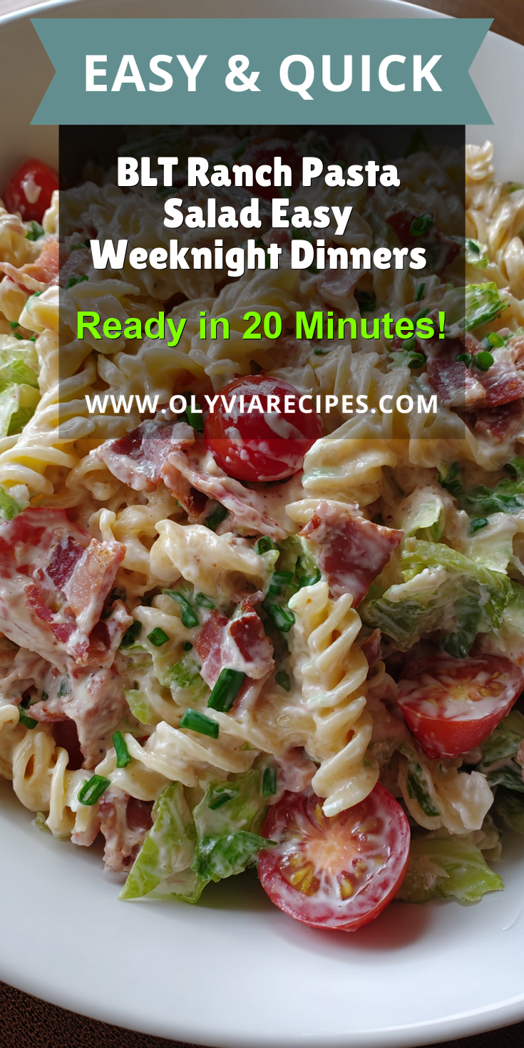 BLT Ranch Pasta Salad Easy Weeknight Dinners served warm with cozy spices