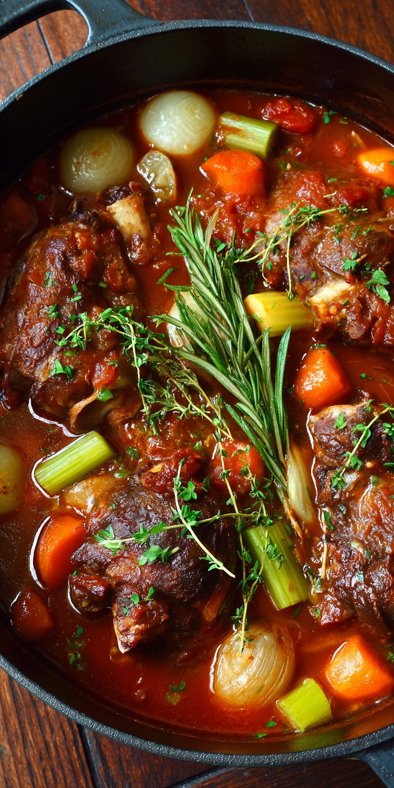 Braised Venison Shanks with Herbs served warm with cozy spices