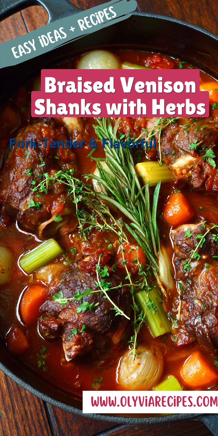 Braised Venison Shanks with Herbs served warm with cozy spices
