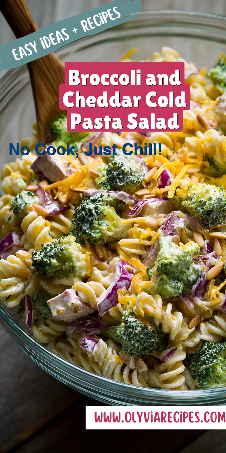 Broccoli and Cheddar Cold Pasta Salad served warm with cozy spices