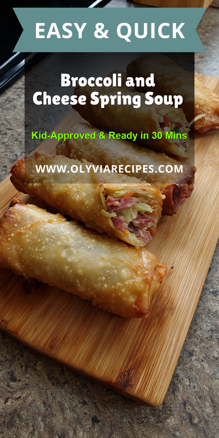 Broccoli and Cheese Spring Soup served warm with cozy spices