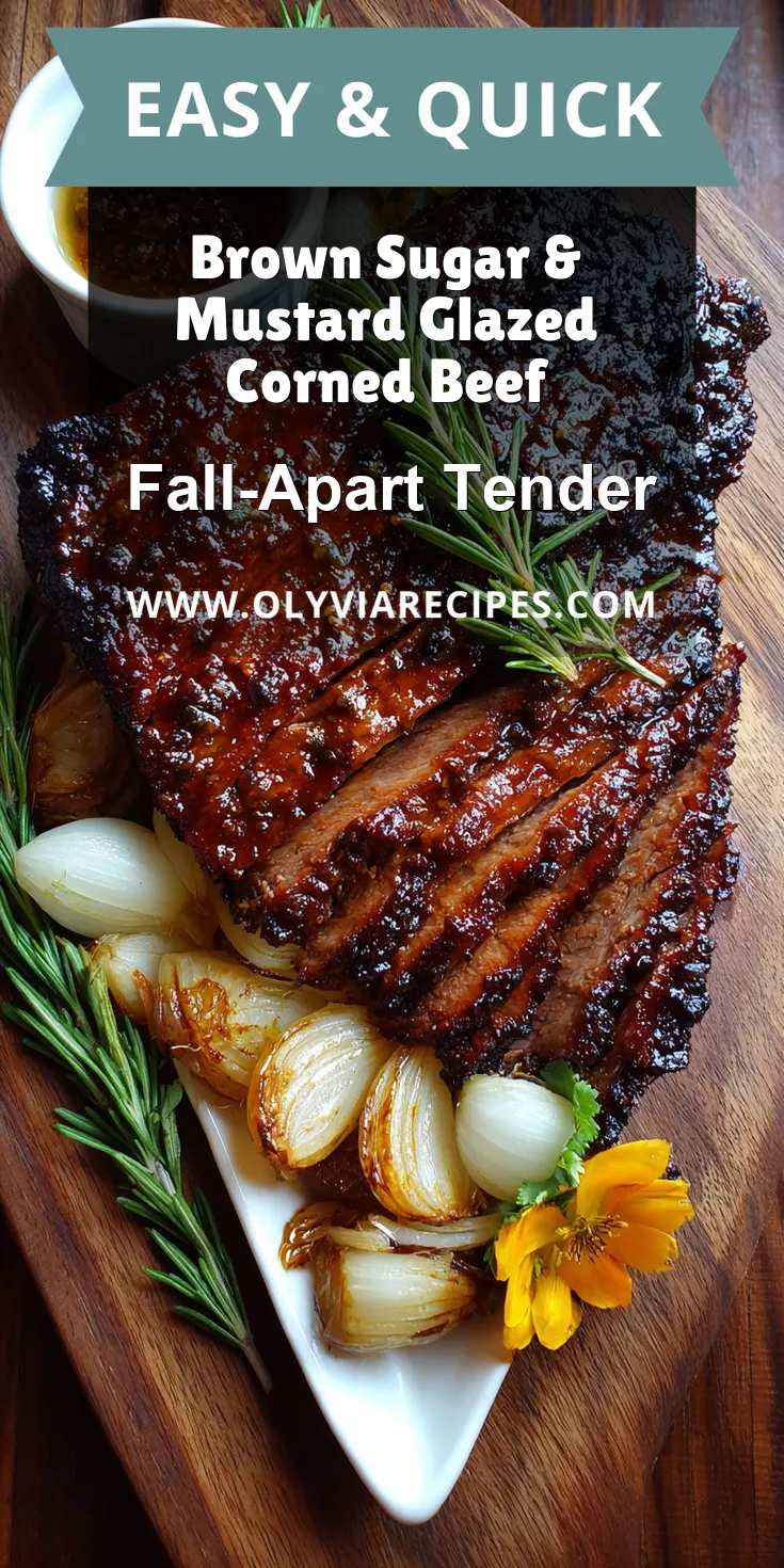 Brown Sugar & Mustard Glazed Corned Beef served warm with cozy spices