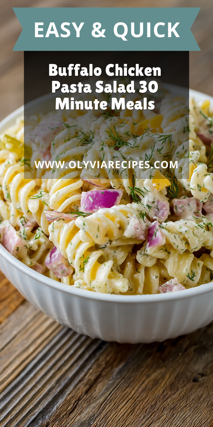 Buffalo Chicken Pasta Salad 30 Minute Meals served warm with cozy spices