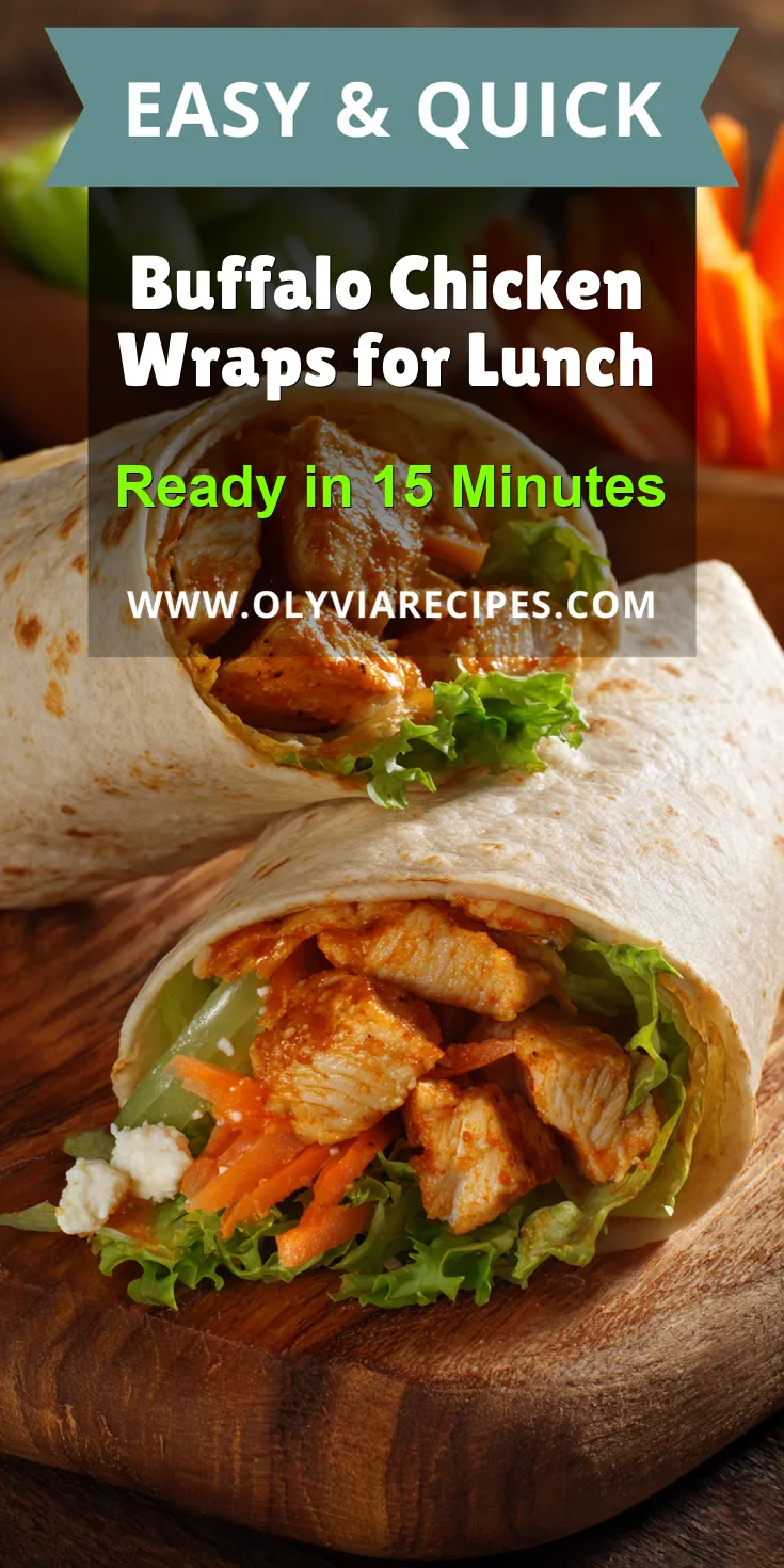 Buffalo Chicken Wraps for Lunch served warm with cozy spices