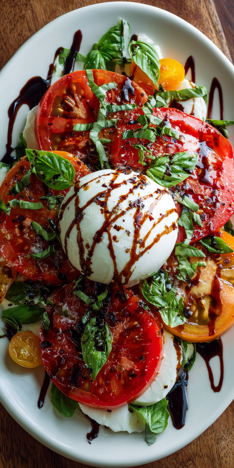Burrata Caprese Healthy Salads served warm with cozy spices