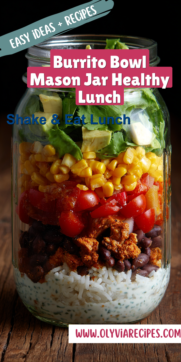 Burrito Bowl Mason Jar Healthy Lunch served warm with cozy spices