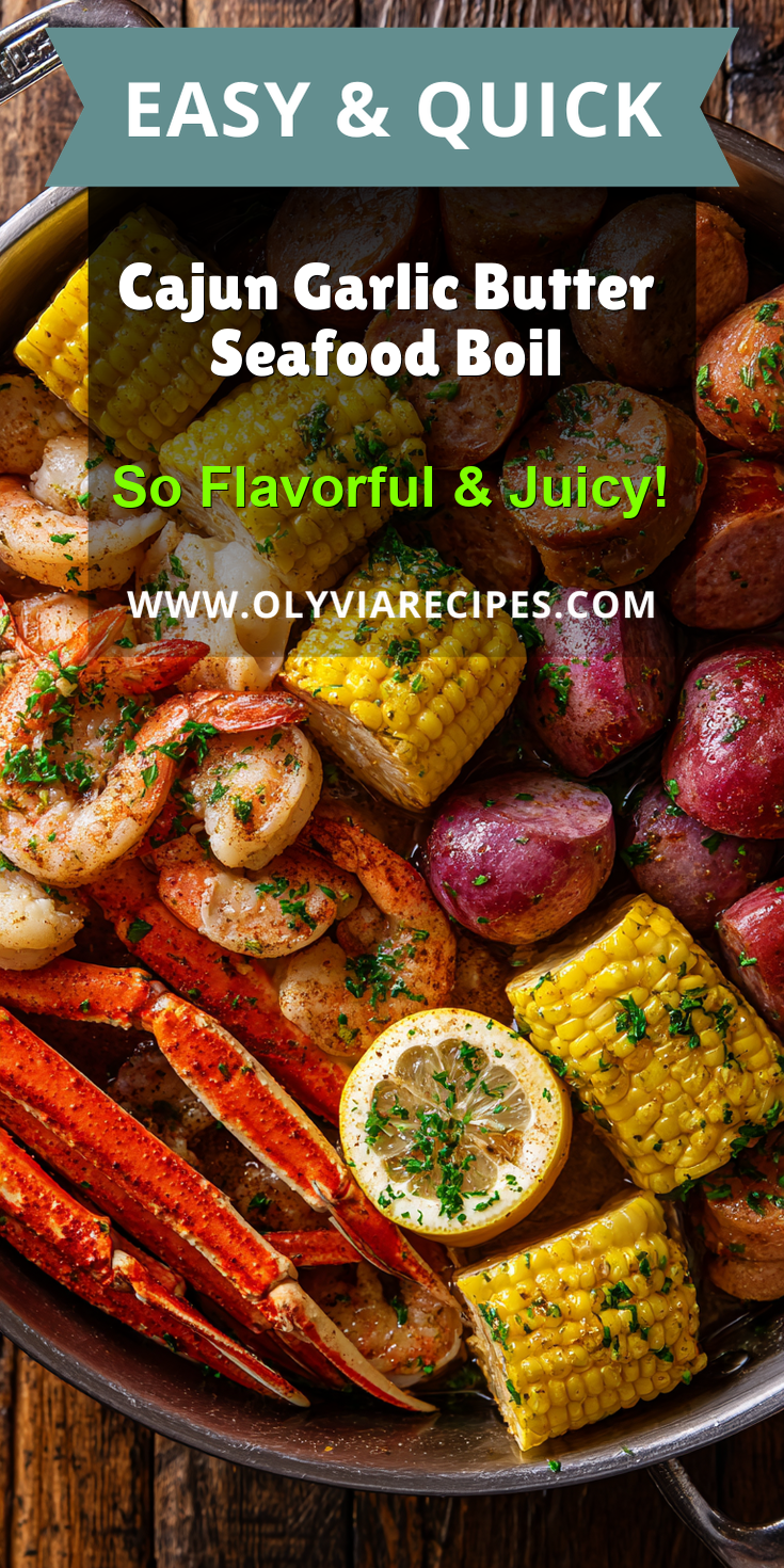 Cajun Garlic Butter Seafood Boil served warm with cozy spices