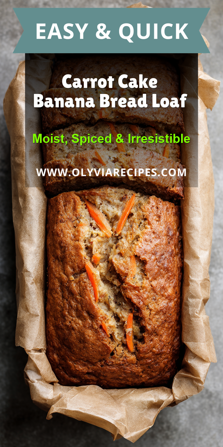 Carrot Cake Banana Bread Loaf served warm with cozy spices