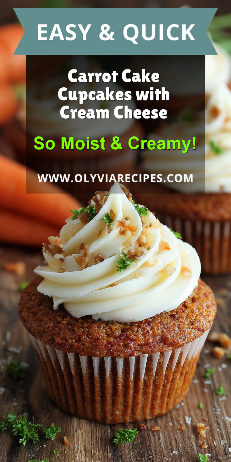 Carrot Cake Cupcakes with Cream Cheese served warm with cozy spices