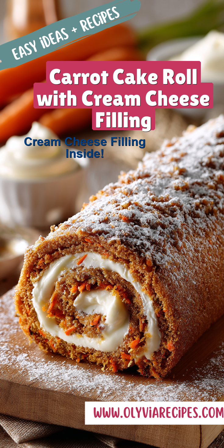 Carrot Cake Roll with Cream Cheese Filling served warm with cozy spices