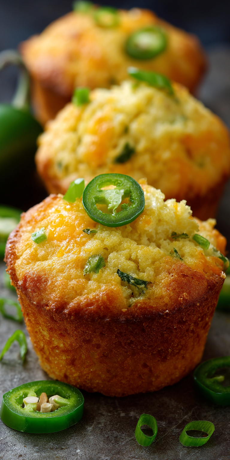 Cheesy Jalapeno Cornbread Muffins served warm with cozy spices