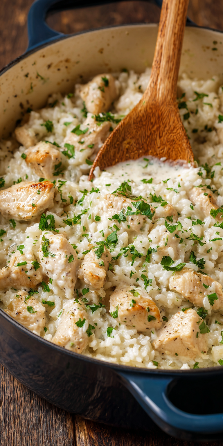 Cheesy Ranch Chicken and Rice served warm with cozy spices