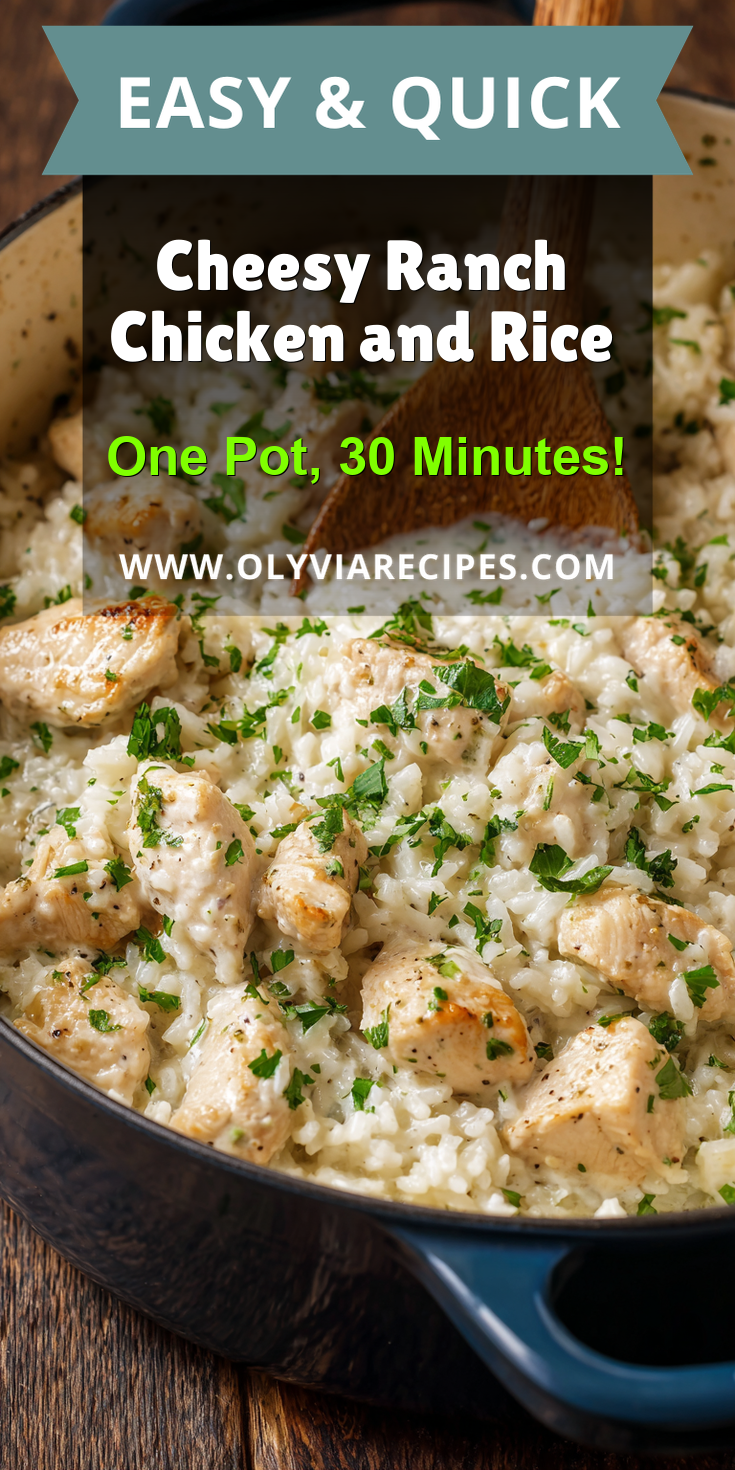 Cheesy Ranch Chicken and Rice served warm with cozy spices