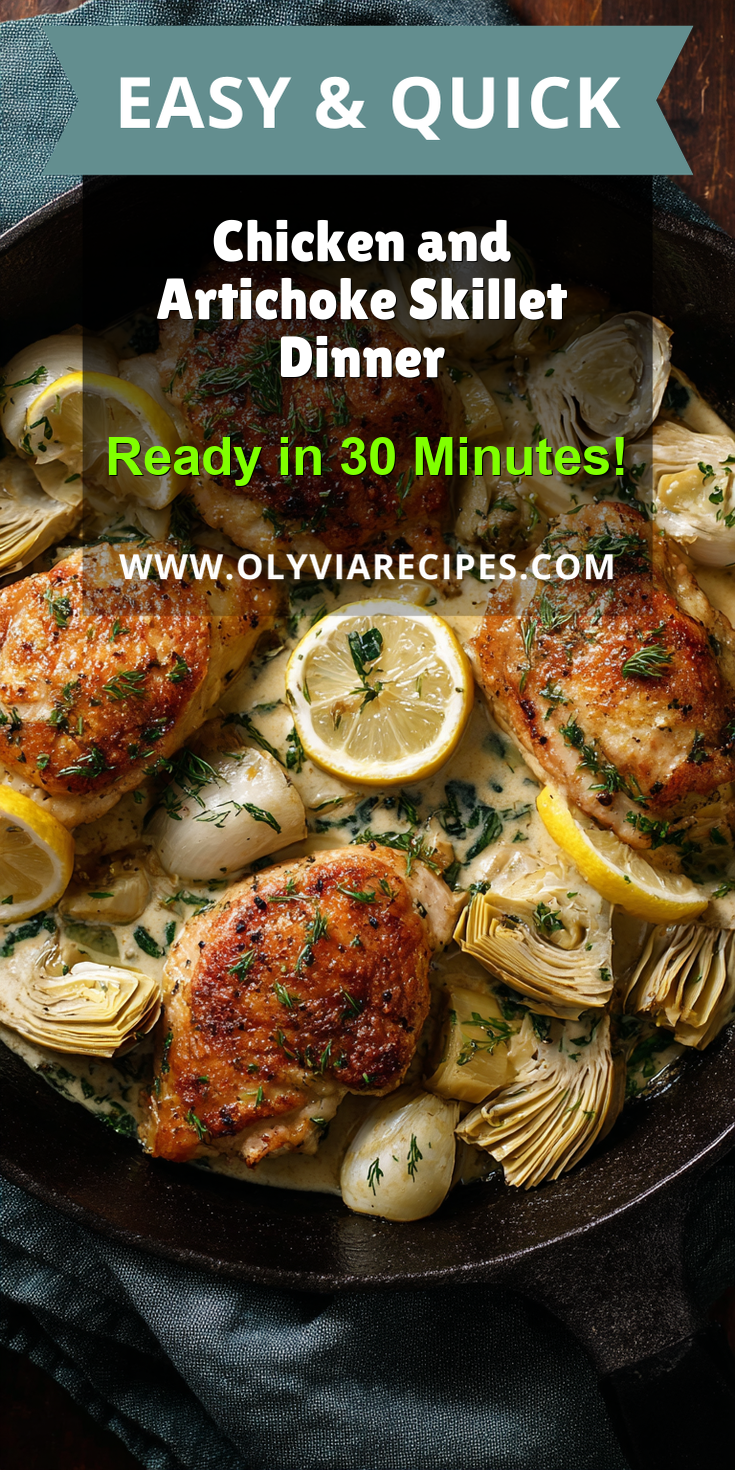 Chicken and Artichoke Skillet Dinner served warm with cozy spices