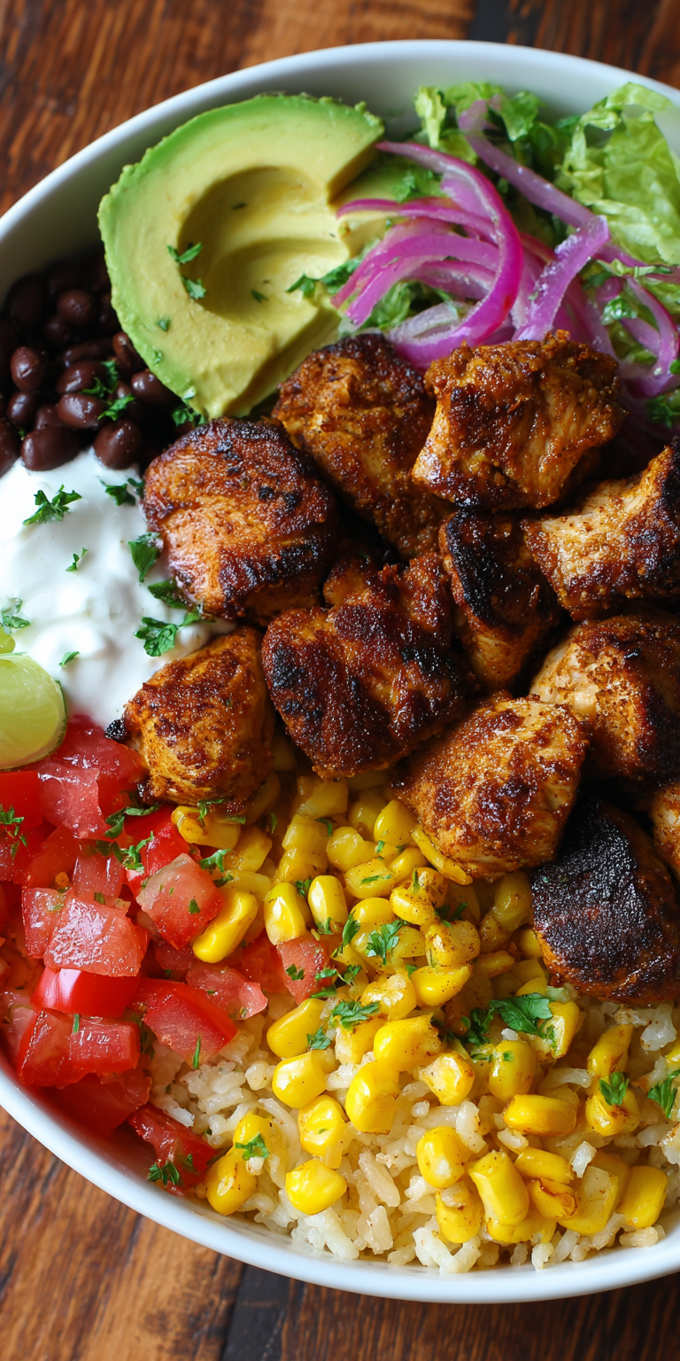 Chicken Burrito Bowl Protein Meal Prep served warm with cozy spices
